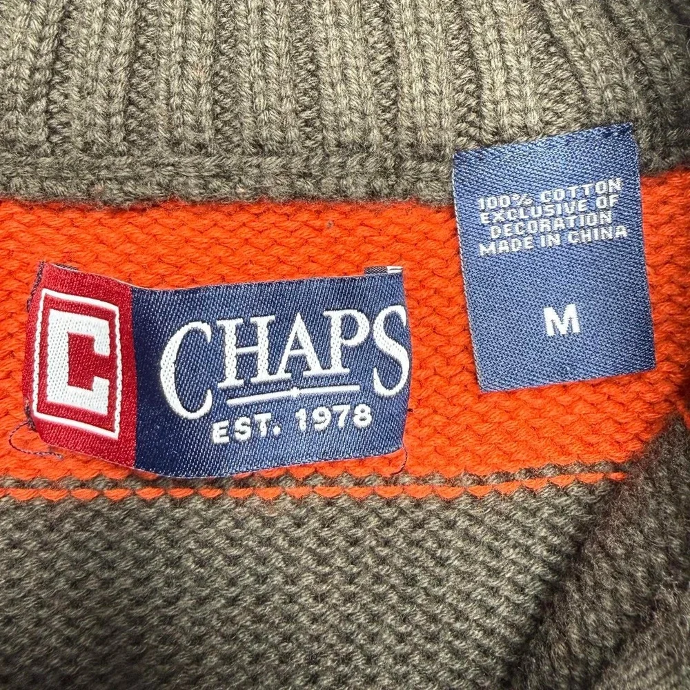 Authentic Chaps 100% cotton heavy-knit quarter-zip pullover sweater